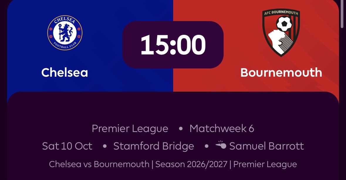 TheChelseaBoyy's tweet photo. โฝ๐ต || What do we know ahead of our next game in the Premier League?
โข Sam Barrott is the Referee.
โข John Brooks is the Video Assistant Referee.
Stamford Bridge is waiting for a win on Saturday.
@premierleague | @ChelseaFC | #CHEBOU https://t.co/zvhJ7m46Ye