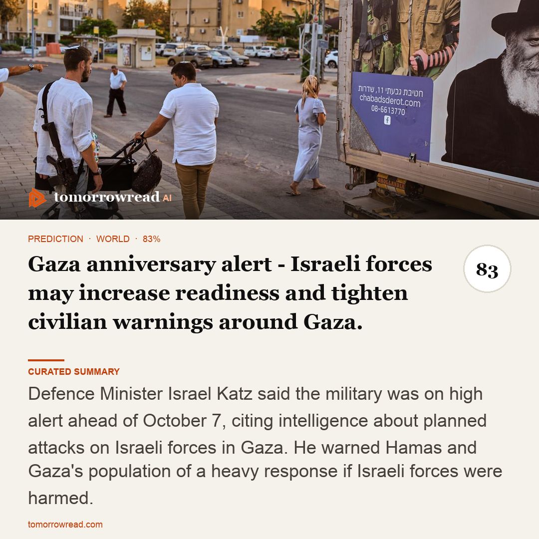 tomorrowread's tweet photo. Kenya confirms first imported Ebola death as authorities trace contacts. Israel raises military alert ahead of Oct. 7 anniversary; NYC weighs AI disclosures and independent reviews.

https://t.co/ixzxh9KHch

#TomorrowRead #AI #WorldNews #Foresight #News https://t.co/c5nbUKaWx2