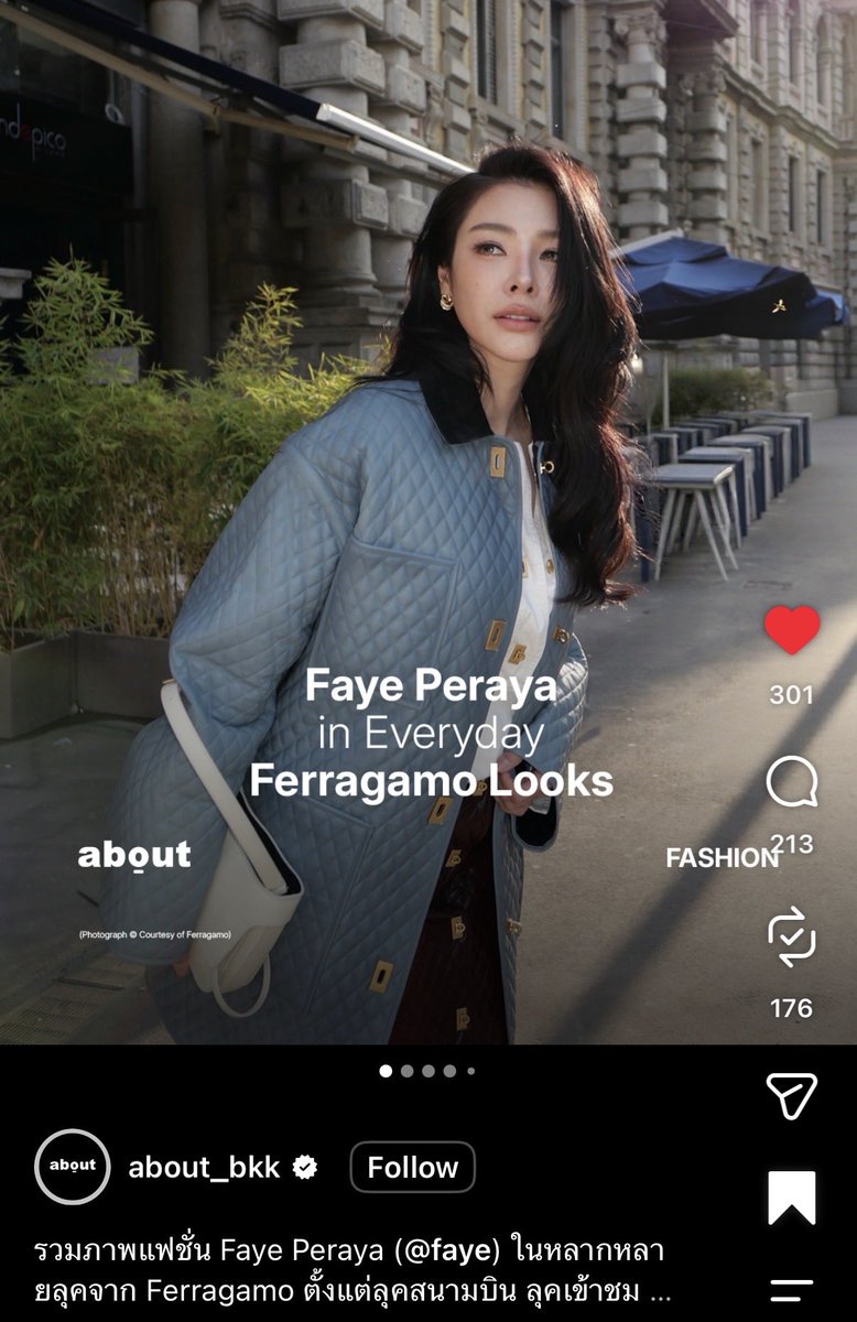 FayeMalisorn_TW's tweet photo. 📷Ferragamo IG repost x P’Faye📷

Ferragamo reposted a media post about Faye Peraya in everyday Ferragamo look! Let’s show some love there!🌻🇮🇹👜

🔸Like, Comment, Share, Save & RP🔸
🔗 https://t.co/vk6W3vlZCl

#FerragamoXFaye
#FerragamoSS27
#Ferragamo
#FayePeraya #ฝ้ายพีรญา 
#MilanFashionWeek