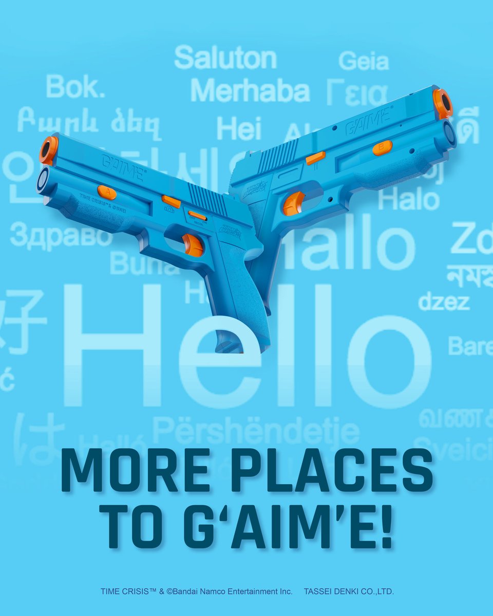 MyGAIME's tweet photo. MORE PLACES TO GET G'AIM'E!
 
G‘AIM’E is now available from more retailers and in more countries around the world!
Looking for your nearest retailer?

Check our Where to Buy page to see where you can get G‘AIM’E.
FIND WHERE TO BUY 👉 https://t.co/cquOx9Qsr4

#GAIME #lightgun #timecrisis #pointblank #steelgunner #steelgunner2