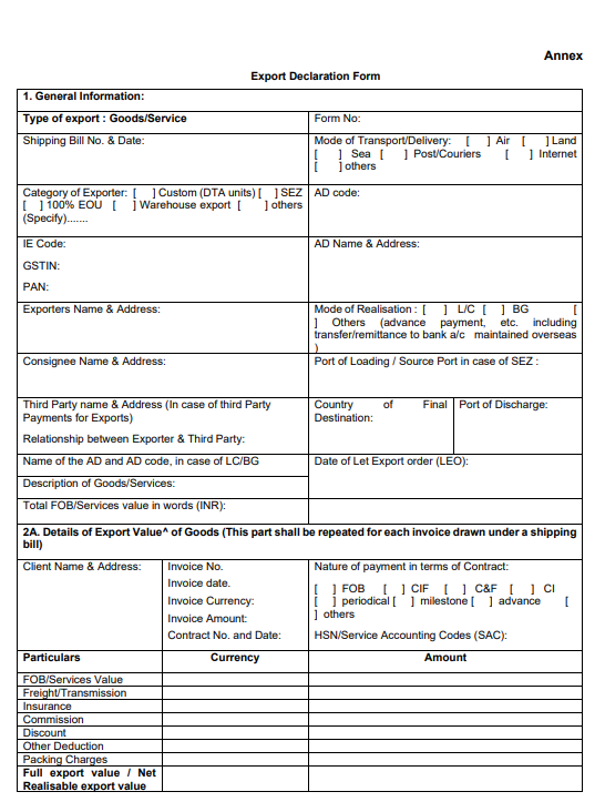 PratibhaGoyal's tweet photo. Format of Export Declaration Form https://t.co/pJwzaqE7sa