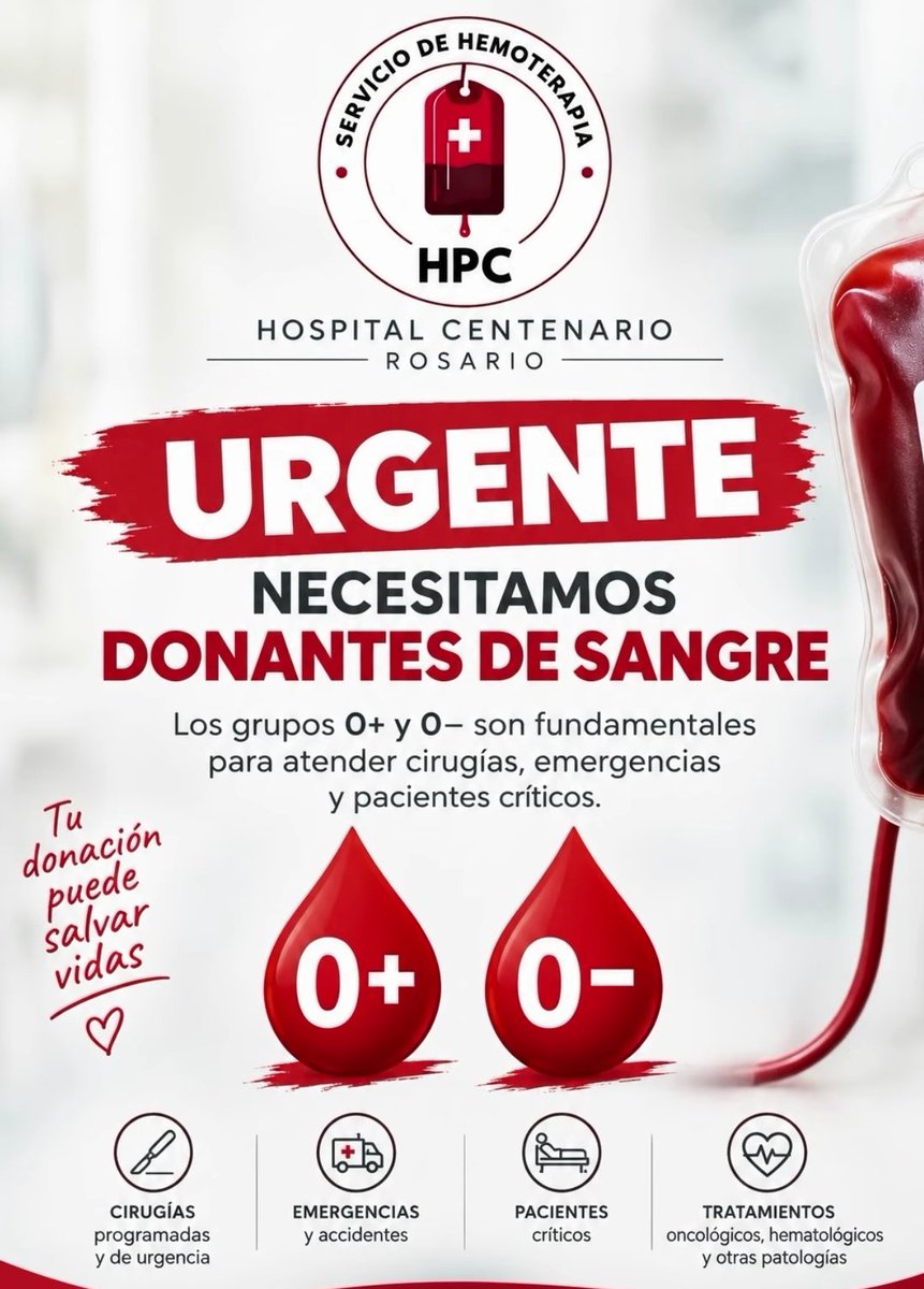 Rosariociudadok's tweet photo. Urgente se necesitan dadores de sangre https://t.co/0z2iSzwrZ4