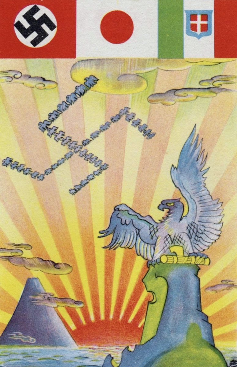 propagandopolis's tweet photo. Japanese postcard published in 1937 to celebrate the Anti-Comintern Pact https://t.co/Mptrtywsjx