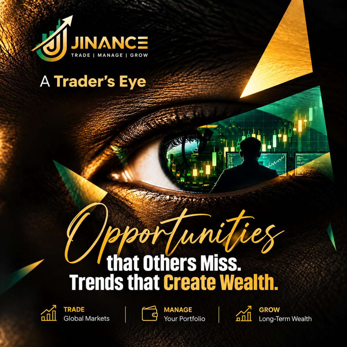 JinanceOfficial's tweet photo. See what others miss. 👁️📈
Spot the trends. Find the opportunities. Grow smarter with Jinance.
#Jinance #Trading #MarketOpportunities #FinancialGrowth https://t.co/M6zLCnciNL