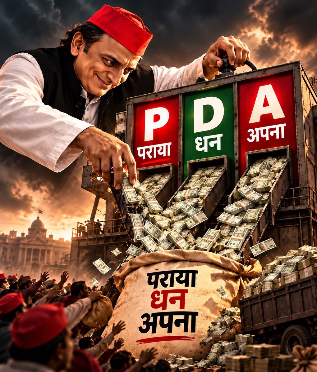 Jai_Shree_Ram_G's tweet photo. समाजवादी पार्टी का PDA असल में जनता को गुमराह करने का एक बड़ा राजनीतिक ढोंग है। तस्वीरों से साफ उजागर होता है कि सपा का असली मंत्र 'P-पराया, D-धन, A-अपना' है। जनता के पैसे को हड़पकर केवल अपने परिवार और कुनबे की तिजोरियां भरना ही सपा की असली नीयत है। #PDAexposed https://t.co/qOLNjxipua