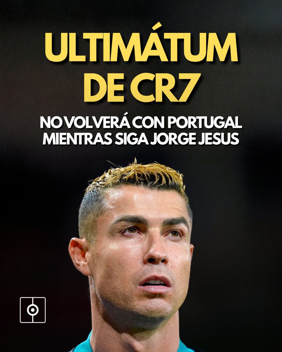 besoccer_ES's tweet photo. 🇵🇹  Portugal decide: ¡JORGE JESUS o ÉL!

Según informa ‘CNN Portugal’, Cristiano Ronaldo ha decidido no volver a la Selección mientras Jorge Jesus sea el técnico de las ‘Quinas’ https://t.co/oTk6uLxz1o