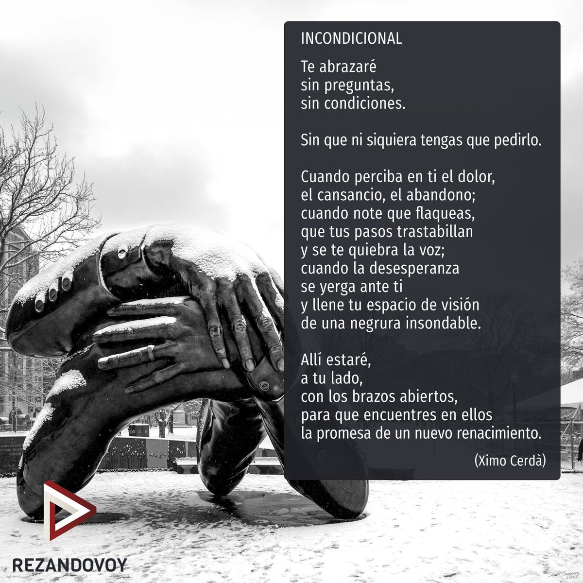 rezandovoy's tweet photo. Allí estaré,
a tu lado,
con los brazos abiertos...

Escucha este poema de @XimoCerda en la oración de hoy:
https://t.co/mwgv560Jms https://t.co/ECw4KaLGgz