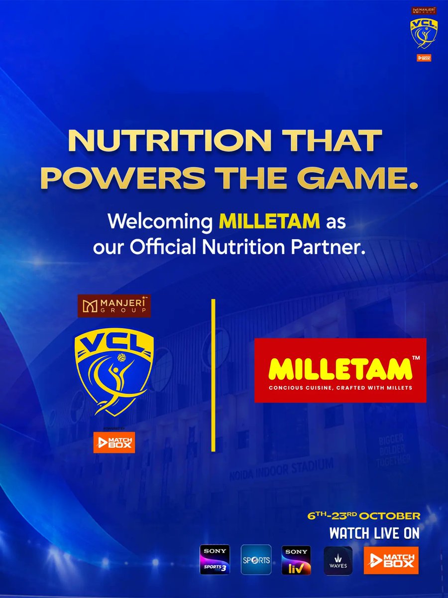 VolleyballLeag's tweet photo. Fuel for every rally, every jump, every point. 🏐💪
We’re proud to welcome MILLETAM as the Official Nutrition Partner of VCL 2026.

Powering the game with better nutrition and stronger choices. 🌾🔥

#VCL2026 #MILLETAM #OfficialNutritionPartner #VolleyballChampionsLeague https://t.co/GG12KSIqUP