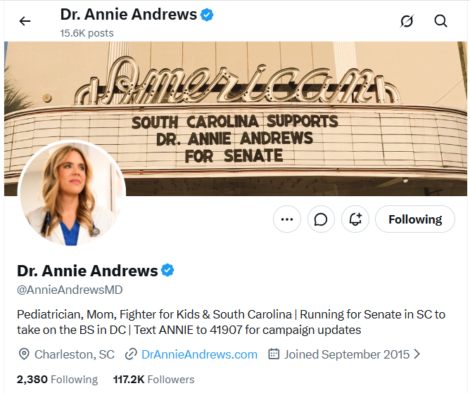 LiveONE_TV's tweet photo. Trump took a pediatrician and mother of three who is not transgender and branded her “Annie Trannie” three times in one post hours ago.

Trump used the name as a slur to insult Dr. Annie Andrews to prop up the sister of the late Lindsey Graham, Darline Graham.

Follow @AnnieAndrewsMD 
Candidate for the position of U.S. SENATE S.C.
Election November 2026

@DION_POWELL00 @Afterthefct @stetty_or16 #Focus535 #capitolmousehouse