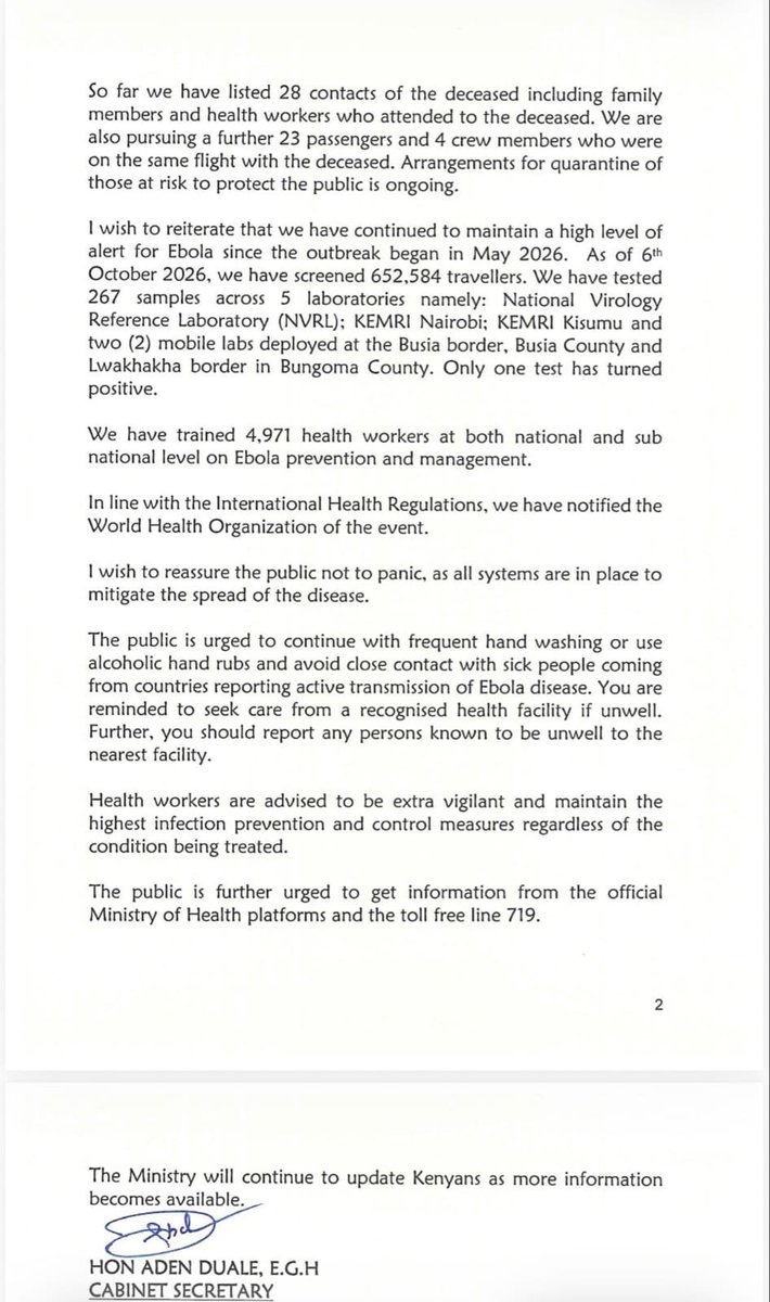 JasonStadium_'s tweet photo. Kenya has remained on high alert for Ebola since the outbreak in the region.Swift isolation,confirmation through two laboratory tests,contact tracing,preparations for safe burial show that existing response measures are in place. https://t.co/ZtTBRA56mo