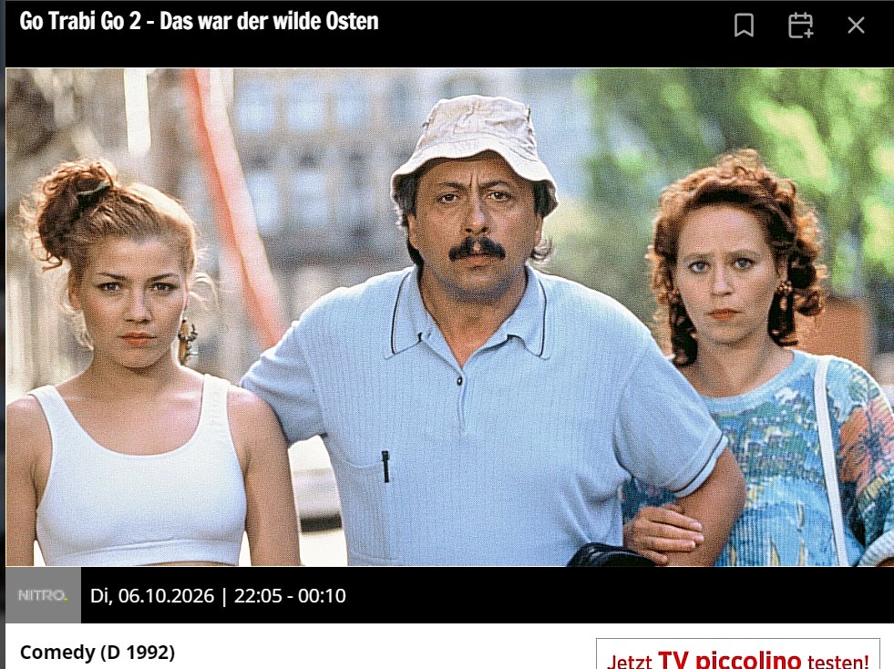 66_RP_ORIGINAL's tweet photo. 📺🚗#TVtipp #90s #FilmTipp #Film #DDR #Trabant #Trabbi #Auto #Car #Schorsch #Stumph #Gruber #Schmutzler
Heute bei NITRO:
20.15-22.05 (Wdh. 00.10) | Go Trabi Go (1991)
22.05-00.10 | Go Trabi Go 2 - Das war der wilde Osten (1992)
https://t.co/klQv8S1VV2
https://t.co/TPddnaStmO https://t.co/ErcqOAw0wx