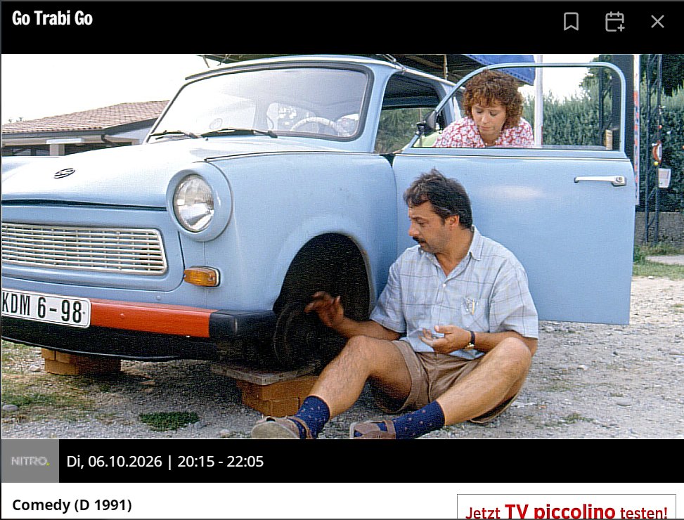 66_RP_ORIGINAL's tweet photo. 📺🚗#TVtipp #90s #FilmTipp #Film #DDR #Trabant #Trabbi #Auto #Car #Schorsch #Stumph #Gruber #Schmutzler
Heute bei NITRO:
20.15-22.05 (Wdh. 00.10) | Go Trabi Go (1991)
22.05-00.10 | Go Trabi Go 2 - Das war der wilde Osten (1992)
https://t.co/klQv8S1VV2
https://t.co/TPddnaStmO https://t.co/ErcqOAw0wx