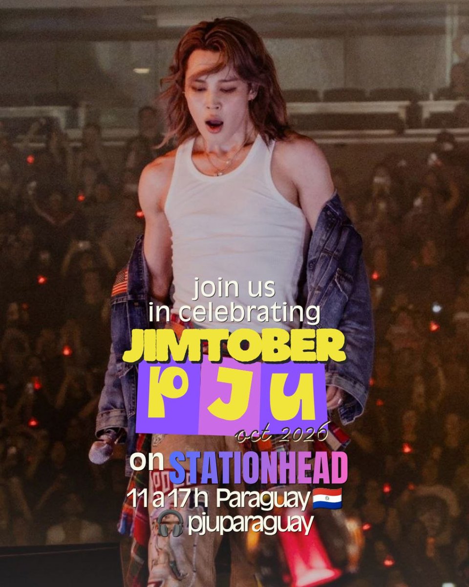 pjuparaguay's tweet photo. HOY VOLVEMOS A STATIONHEAD!

Unite a nosotros al streaming party para reproducir las canciones del Papacito Jimin , por 6 horas seguidassss.

📅 06 de octubre 
⏰ 11:00 a 17:00h PYST  - 23:00 a 05:00h KST 🎧 

Estaremos en StationHead: https://t.co/gNmkorJLXp

User en SH: pjuparaguay 

Nos vemos a las 11! 

@JIMIN_RECORD13 @JiminGlobal @PARKJIMIN_GER