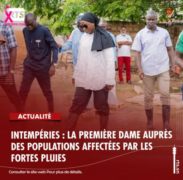 dabakadior's tweet photo. Première Dame s’est rendue auprès des populations touchées par les inondations à Dakar. Elle a visité Bopp, Fann et Yoff pour apporter soutien et réconfort aux familles affectées. Ainsi, 200 nouvelles motopompes viennent s’ajouter aux 200 déjà déployées dans les zones sinistrées. https://t.co/lpMoqJJA5R