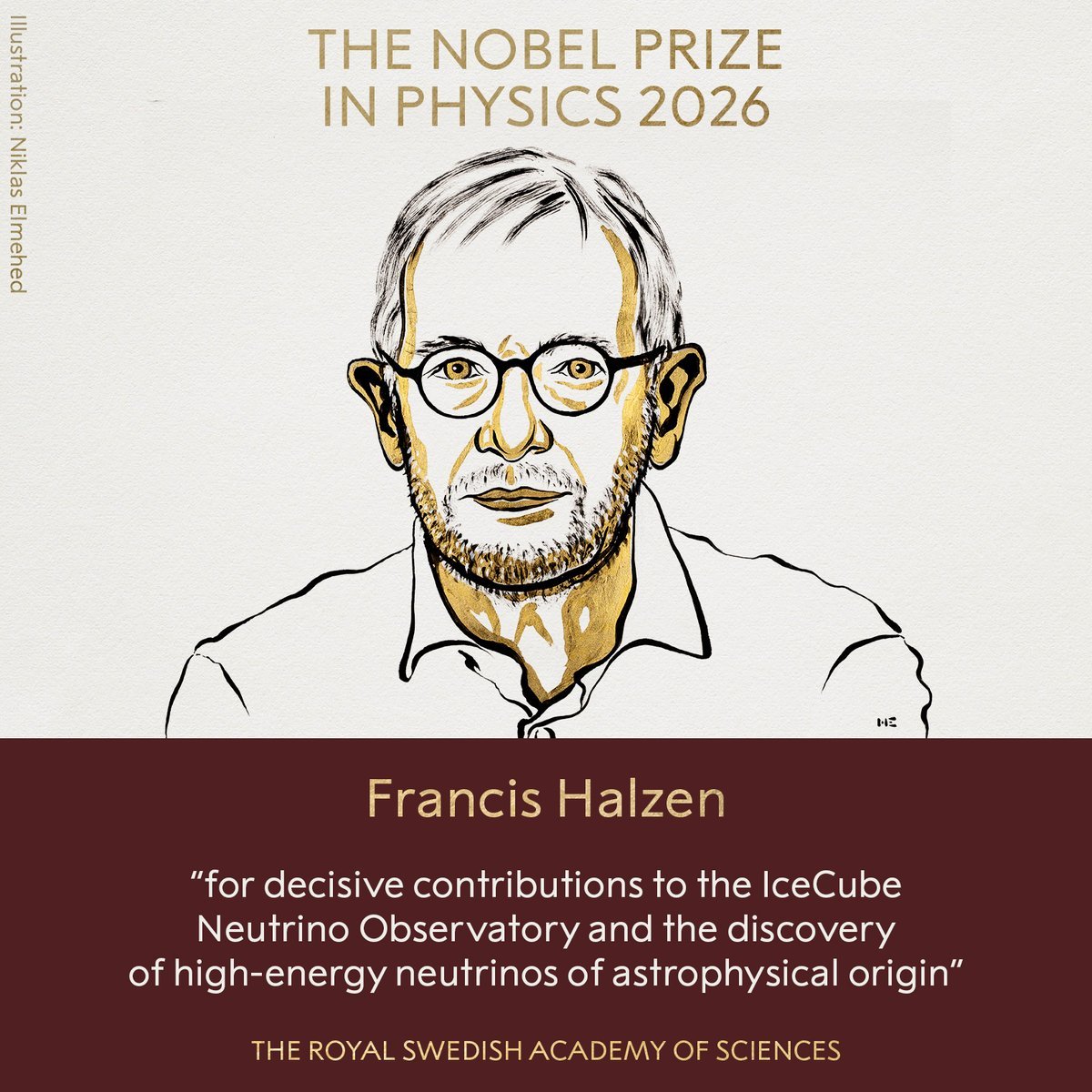 Fintech03's tweet photo. Congratulations to Francis Halzen on the 2026 Nobel Prize in Physics, for IceCube and the discovery of high energy neutrinos from space. 👏👏

One man in his story was born in Ahmedabad :))

Gaurang Yodh born in 1928. BSc from Bombay University, 1948. Then Chicago, in the group of Enrico Fermi and Herbert Anderson. PhD in 1955. Then a postdoc at Stanford.

In 1956 he came back to India. He joined TIFR. He wanted to build an accelerator-based particle physics programme here.

The timing was not right for the investment he needed. In 1958 he went back to the US.

He kept working on particles from space. In 1972, with TIFR's Yash Pal and James Trefil, he published cosmic-ray evidence that proton collisions get stronger at higher energy. 

Later CERN confirmed it...

Yodh worked with Francis Halzen and Steve Barwick to kick-start AMANDA, the detector in the South Pole ice that led to IceCube. In 1996 Halzen, Yodh and Todor Stanev published a paper working out how AMANDA could study gamma rays through the muons they produce.

Yodh died on 3 June 2019. On 25 July 2019, his daughter Jaya presented Francis Halzen with the Yodh Prize in Madison. Gaurang and his wife Kanwal had set that prize up in 1998.

P.S. In 1956, Yodh recorded one of the earliest sitar albums in the US.
