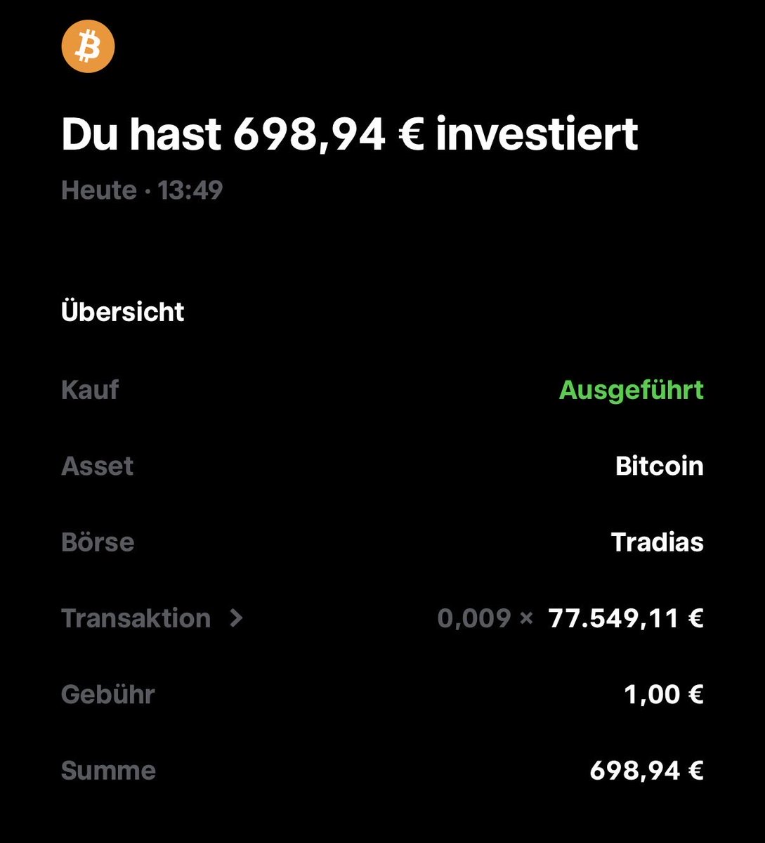 luke_vacation's tweet photo. Ich hab gerade mein altes iPhone verkauft.

Früher hätte ich mir von den 700 € wahrscheinlich direkt irgendwas Neues gegönnt.

Heute hab ich keine 5 Minuten überlegt: 0,009 BTC gekauft. ₿

Irgendwie hat sich meine Einstellung zu Geld komplett verändert.

Was hättet ihr mit den 700 € gemacht?