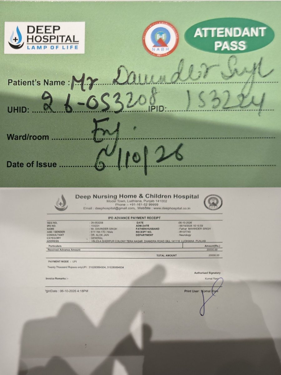 Imdead108_ybc's tweet photo. Quick update from yesterday 

— @PreetKaur0502's husband had to be admitted on an urgent basis for his surgery. He is currently admitted at Deep Hospital, Ludhiana.

The family is going through a really difficult financial phase and is not in a position to afford the hospital expenses on their own.

If you can help in any way, please come forward. Even a small contribution will mean a lot and will be a huge support for the family.

And if you are not able to help financially, please share this post or tag someone who might be able to help. That itself will be a big help.

Please tag them in the comments so that this post reaches them:

@SonuSood @SoodFoundation @Khalsa_Aid @Hemkunt_Fdn