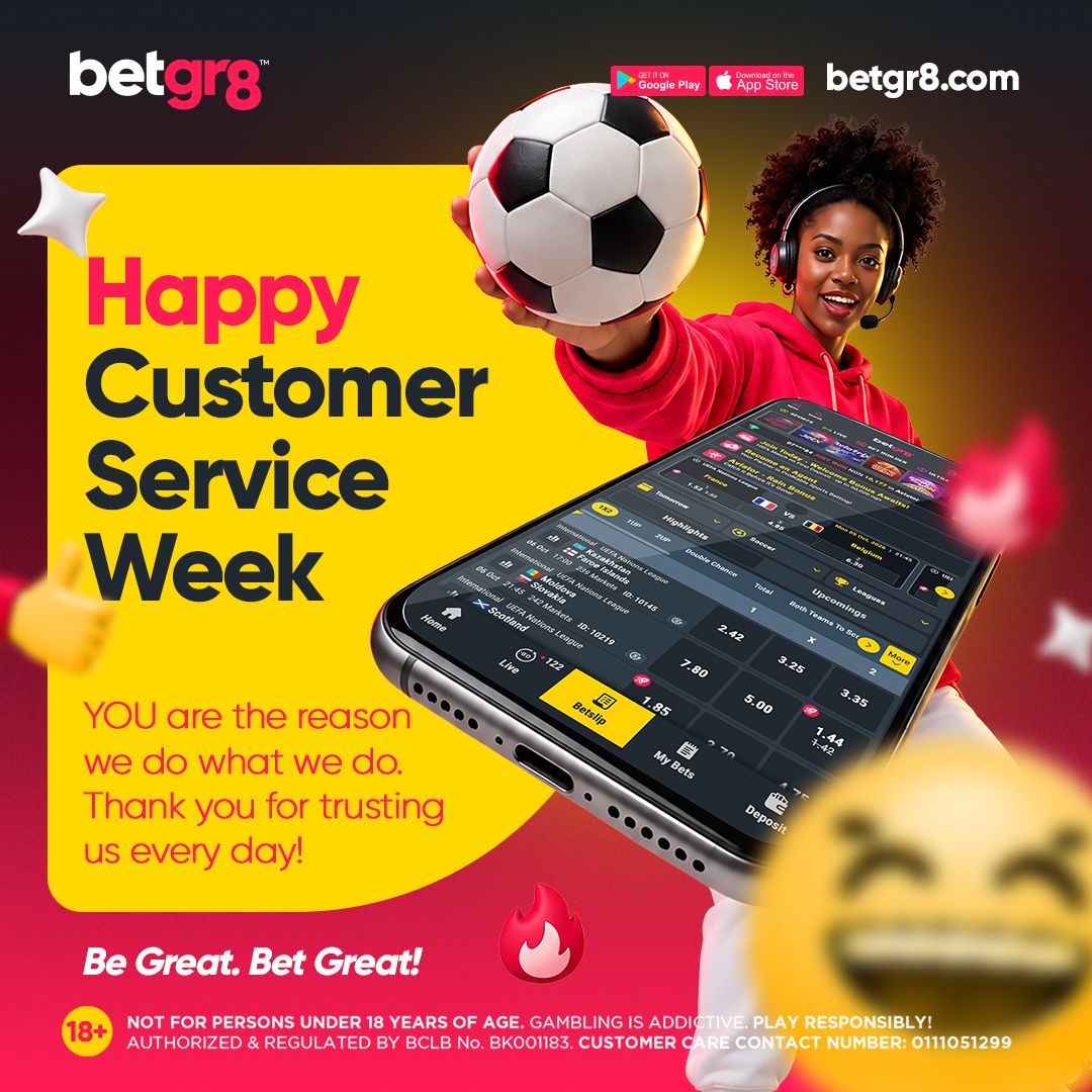 betgr8ke's tweet photo. YOU are the reason we do what we do. THANK YOU for trusting us!
Happy Customer Week! 🫡
Be Great, Bet GREAT!
18+ | #Betgr8 #CustomerWeek2026 #Kenya https://t.co/kej5EKIOw8