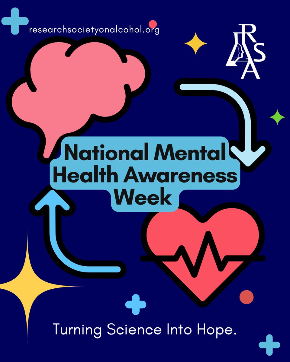 RSAposts's tweet photo. It’s National Mental Health Awareness Week ❤️‍🩹 Alcohol can worsen mental health symptoms. Research and advocacy can help us understand and treat mental health disorders. 

#MentalIllnessAwarenessWeek #TurningScienceIntoHope #RSA

🔗 https://t.co/f76khcfCJm https://t.co/F7HdR08zC7