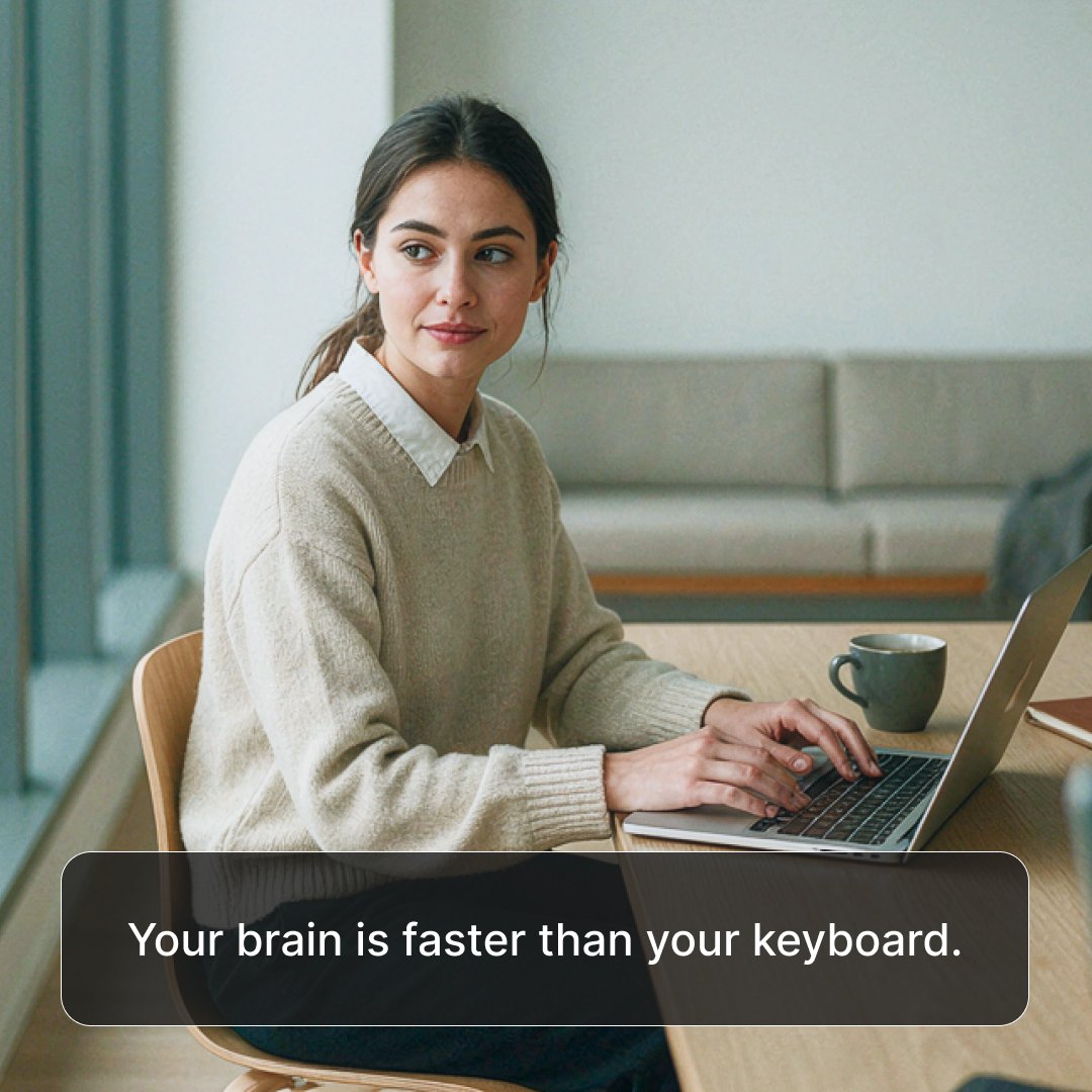 voiceavel's tweet photo. The keyboard is probably the slowest part of your brain.

You already know what you want to say.
Your fingers are just translating it.

Maybe it’s time to skip the middleman.

Skip the middleman. Try Voiceavel → https://t.co/P1sHBUwssV https://t.co/mYq8W3azVU