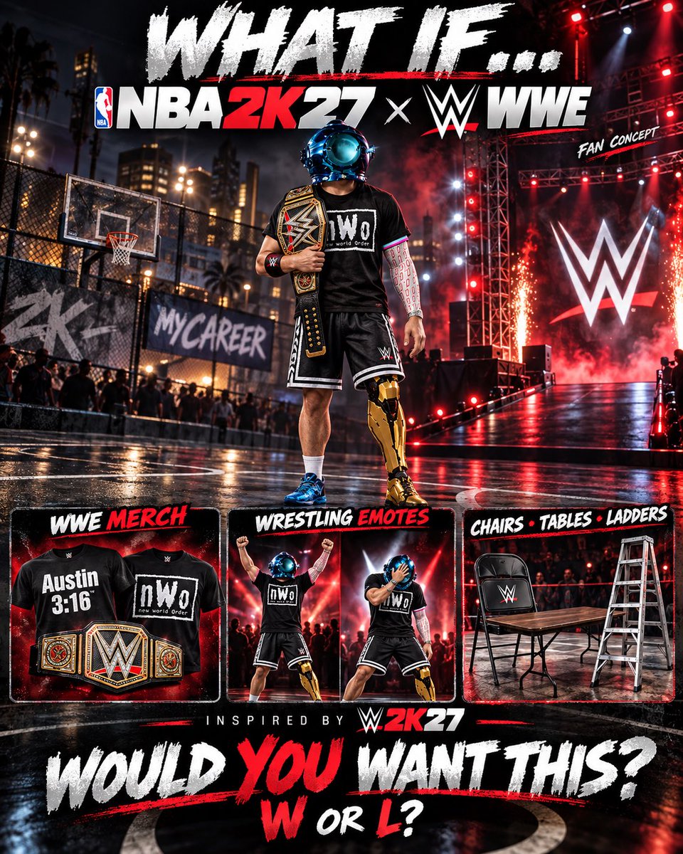 Wallacestudios1's tweet photo. #nba #wwe #2k27 THIS IDEA WOULD BE DOPE let the collabs begin @Woo_styles https://t.co/ZUsrlhGRzI