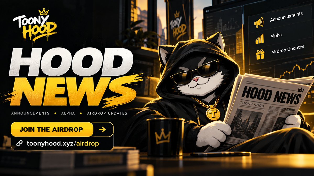 ToonyRobinHood's tweet photo. Announcements. Alpha. Airdrop updates.

Stay ahead of the hood. 🥷

🎁 Join the Toony Hood Airdrop and start collecting points.
👉 https://t.co/H2ltGFwxpV

Don’t sleep on the hood. 👀

#ToonyHood #TOONY #Airdrop #Robinhood #Crypto #Memecoin https://t.co/YgCqcREyW4