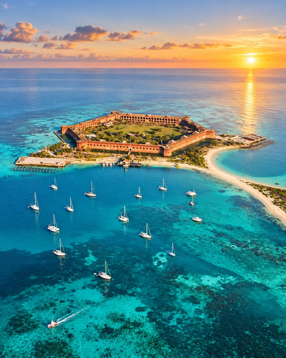discrock's tweet photo. Fortress views, turquoise waters, and a sunrise worth sailing https://t.co/3Eb6kyn7lK