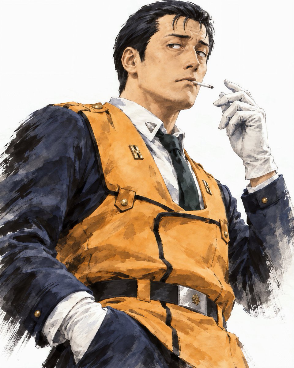 Rindou_AIart's tweet photo. ＃あのキャラをリアル系水墨画で描く

「機動警察パトレイバー」から後藤喜一です。

リクエストにようやくお応えします。
お待たせいたしました！
今回はカラー水墨画にてポストします。

やはり黒一色の方がいいのかな？
どうなのでしょう？？
皆さんはいかがですか？ https://t.co/v6HKyFw0wJ