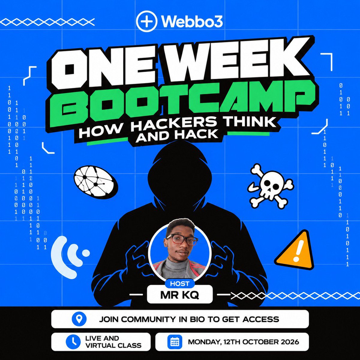 webbo3's tweet photo. 🚨 FREE CYBERSECURITY BOOTCAMP! 🛡️

Learn how hackers think, understand cyber attacks, and explore ethical hacking concepts through practical learning.

💻 Live &amp; virtual classes
🔥 100% FREE

Hosted by Webbo3

📲 Send “HACK” to join: https://t.co/1GUTUD8GaT https://t.co/ROxbb1XC5e