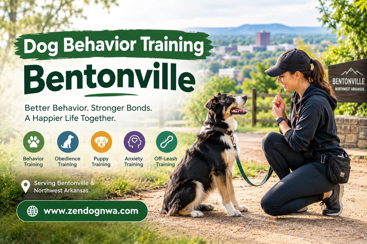 zendogu's tweet photo. Having trouble with barking, leash pulling, anxiety, or reactive behavior? 🐶

Professional dog behavior training in Bentonville can help your dog build better habits, improve obedience, and become more confident in everyday situations.

Learn more: https://t.co/GkHJ93SdYM

#Dog https://t.co/cSgVBZ7cyT