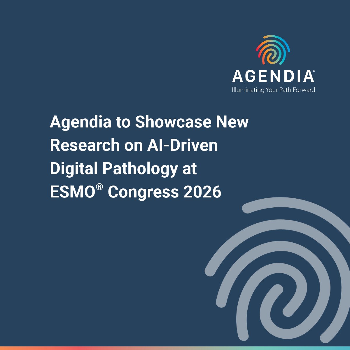 Agendia's tweet photo. @Agendia will present new research at #ESMO26, led by a podium presentation from Co-Founder and Chief Research Officer Laura van ’t Veer, PhD, introducing an AI-driven digital pathology approach for MammaPrint. Two additional #FLEXStudy poster presentations will explore genomic insights in early-stage breast cancer. Read the press release here: https://t.co/8nAgvdOa1v