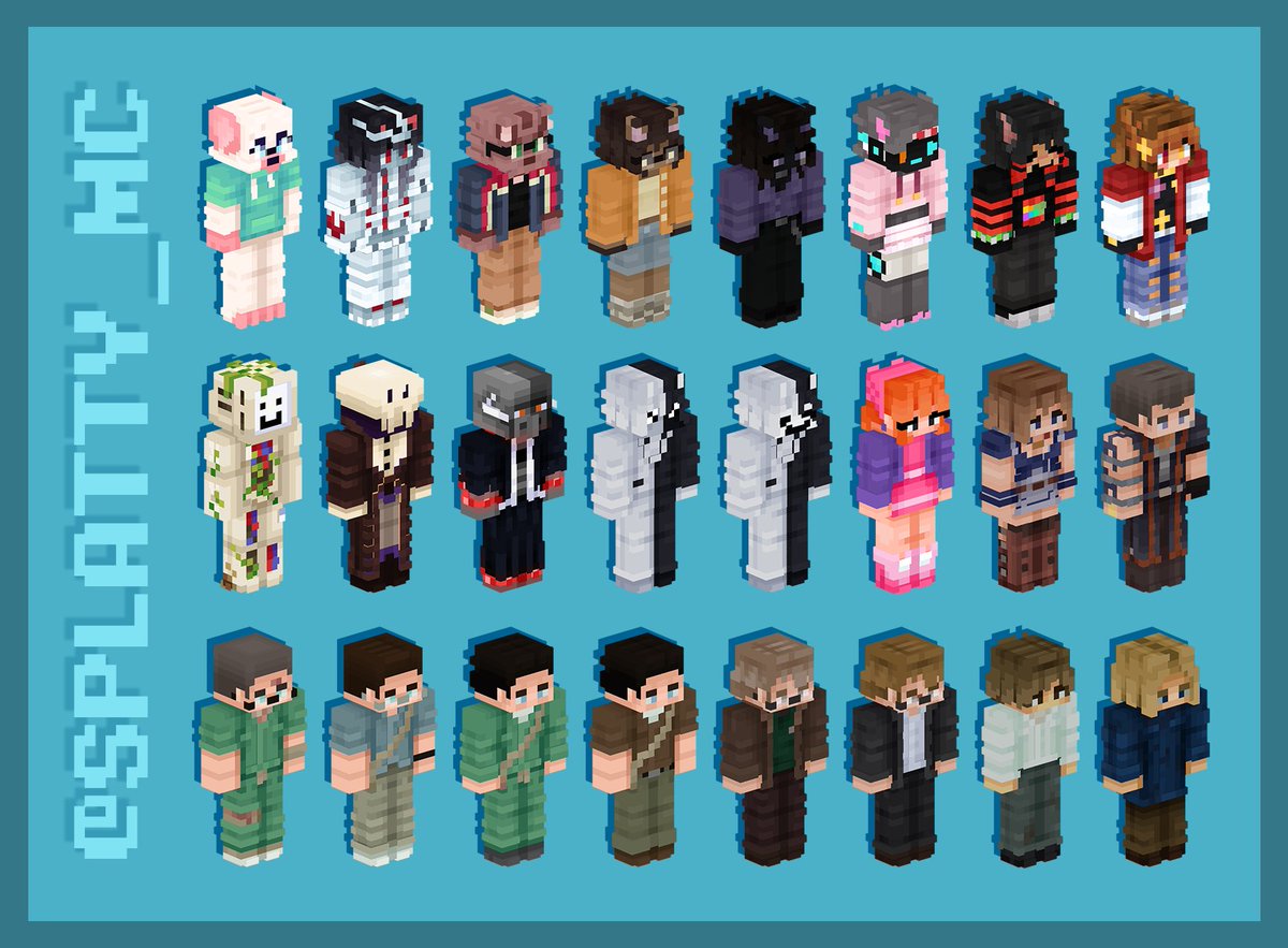 Splatty_MC's tweet photo. · · ─ SEPTEMBER COMMISSIONS ─ · ·
A few days late... but here's all the skins I've had the opportunity of working on last month!
· · ─ #COMMISSIONSOPEN ─ · ·
You can find me here ^^
💚VGen: https://t.co/Gm4OZJNXAK
💜Discord: splattymc
#skin #customskin #minecraft #skincomm https://t.co/dwQTnFzwkN