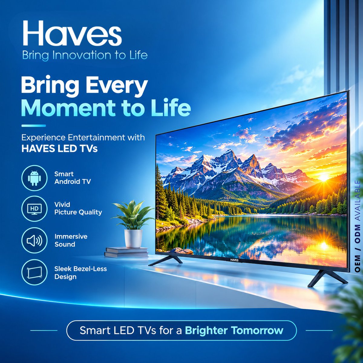 HavesIndia's tweet photo. 📺 Upgrade your entertainment with Haves Technology LED TVs!
Smart, stylish & built for an immersive viewing experience. ✨
🌐 https://t.co/AFViYTbTNY
📞 Contact: +91 9599727653, 8076323499
#HavesTechnology #LEDTV #SmartTV #AndroidTV #LEDTVManufacturer #OEM #ODM #Electronics https://t.co/y1VVyIaDS0