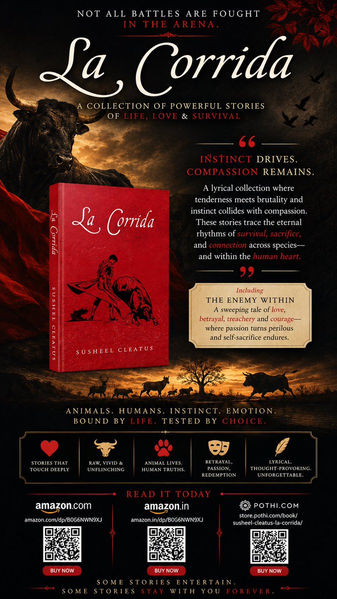 susheelcleatus's tweet photo. #lacorrida #Spanishbullfighting #flamencodancers #animalfiction #crimethriller https://t.co/tBpCGbIkDn