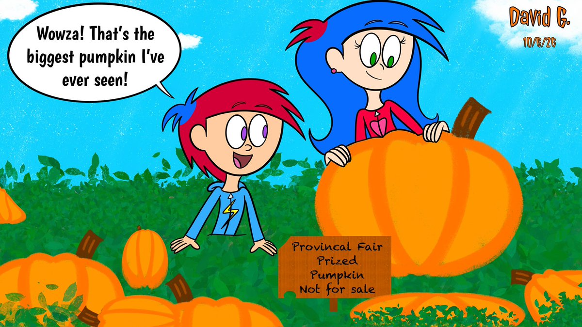 SparkCartoons's tweet photo. Simon’s Halloween Spooktacular - Day 7: Pumpkins

(Sweater design special thanks to @ElijahTheCarto1)
#SimonAndPals #Halloween2026 #PumpkinPatch #PumpkinPicking #BlueLightingDoodles https://t.co/CQsmjA9Sye