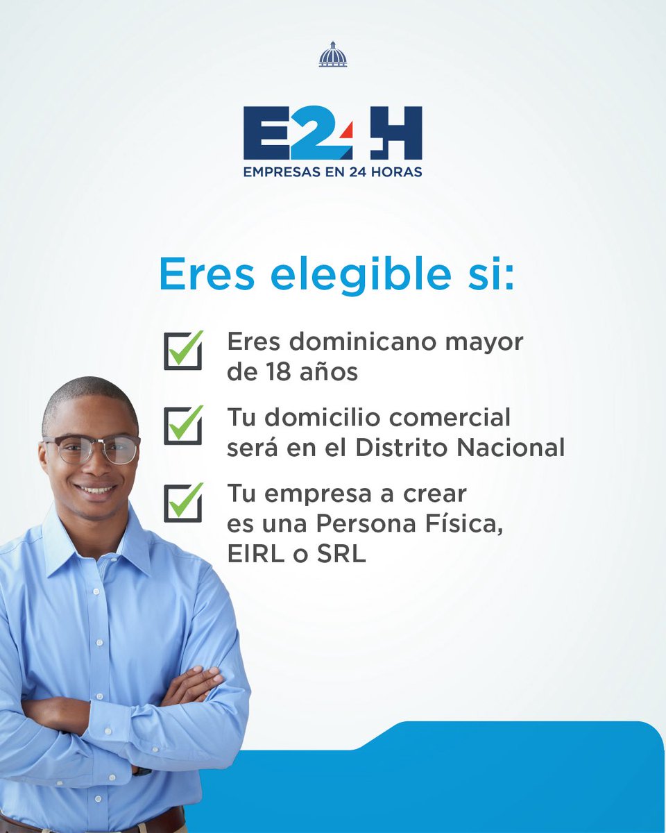 MIC_RD's tweet photo. ¿Deseas usar el nuevo servicio de Empresas en 24 Horas y no sabes por dónde empezar? 

Arranca con este checklist y luego entra a https://t.co/pNGJBhIxnp para crear tu solicitud. 

#AlgoSencillo #E24H
@OGTICRDO, @DGii, @OnapiRD, @camarasd. https://t.co/Ce8QdW8hk9
