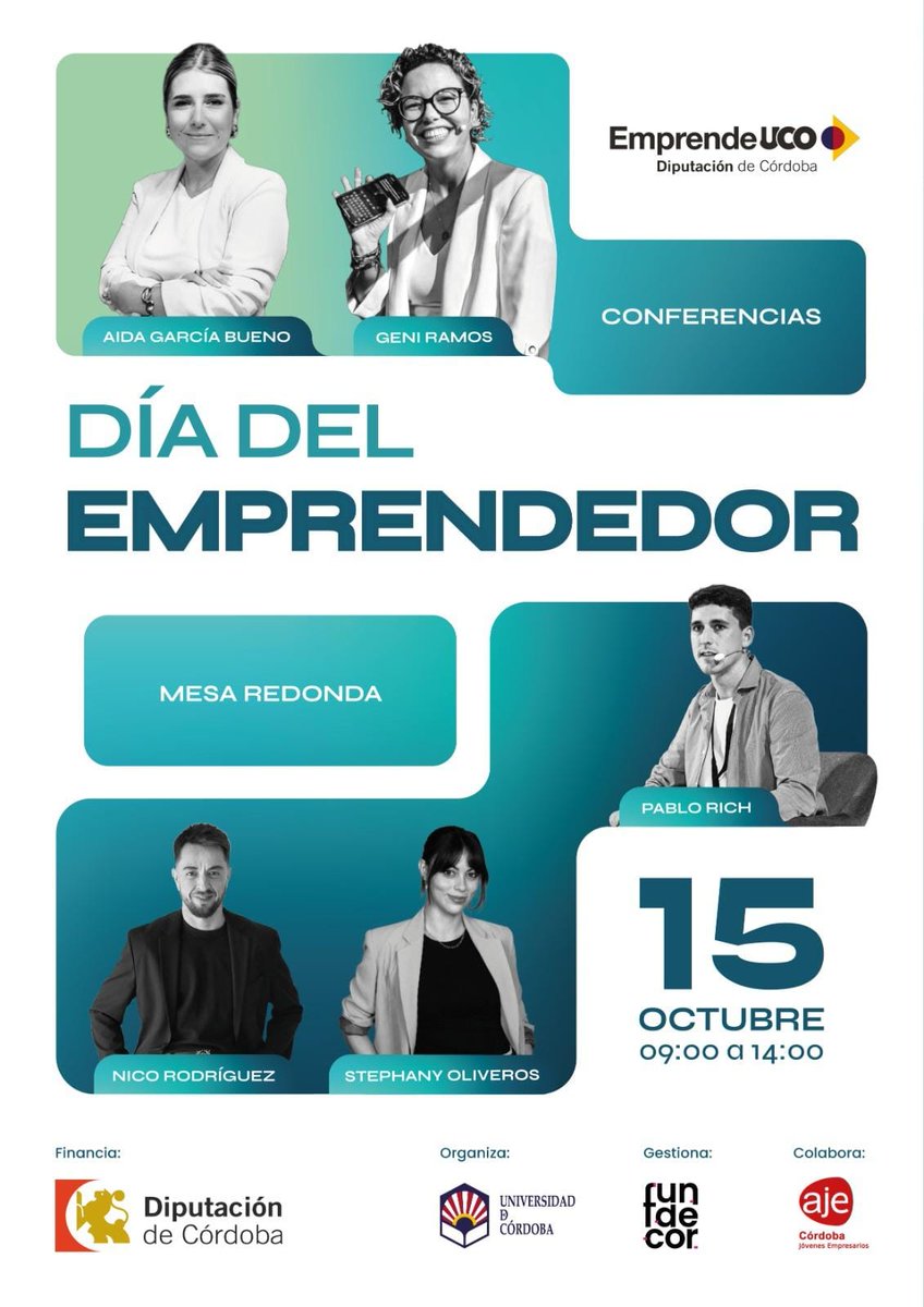 AJECordoba's tweet photo. El ecosistema emprendedor de Córdoba ya tiene nombre: EL DÍA DEL EMPRENDEDOR

El 15 de octubre, Córdoba reunirá en un mismo espacio a perfiles  del emprendimiento, la innovación, la tecnología y nuevos negocios.
https://t.co/knCdG7plg0
#emprendeUCO https://t.co/QsU03yyIay