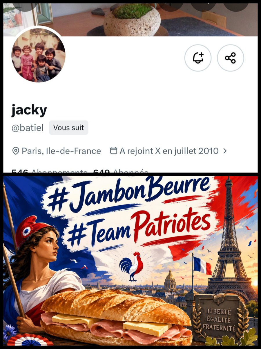 JuniorGuibole's tweet photo. INFO🚨 Merci de partager! 
Mes amis abonnés😉
Ainsi que l'équipe #JambonBeurre #TeamPatriotes 🇨🇵 
Notre ami @batiel    👍
Aurait besoin d'un petit coup de pouce pour grossir sa TL!🥳
Merci de vous abonner à lui!🙏
Et n'oubliez pas!😉
Tous ensemble nous sommes plus forts!🇨🇵 https://t.co/Gye7NR75Qy