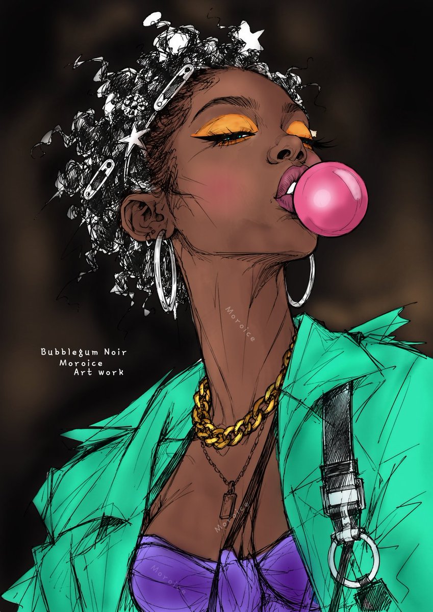 thisismoroice's tweet photo. Bubblegum Noir 🍬🍃

Sweetness never looked this dark. 🌑🍃

#AfroNoir https://t.co/sVnEHTk9eX