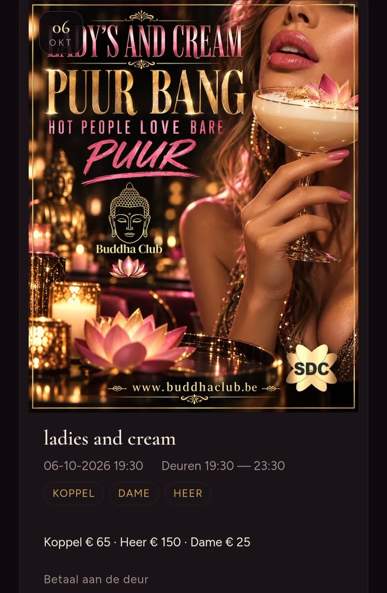 AmberXXXSnow11's tweet photo. 4 my BeNELux &amp; German &amp; England (GB) &amp; FR  fans. Tonight!!!! 
The one and only *Lady and Cream* night. BARE baby!!! Soa-test at the door and fuck 6 girls without condom!  Pssst. I'm one of the *girls*  😎
One place ... club Buddha in Antwerp 👌 
Psst again i follow @_CumslutX now https://t.co/LJ9gmDqibL