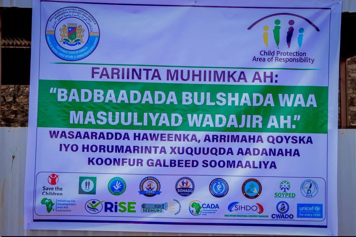 DFSSomalia's tweet photo. Dignity First Somalia (DFS) joined the Ministry of Women and Family Affairs and CP AoR SWS in an El Nino Preparedness Awareness Campaign in Baidoa, promoting early action, child protection and community preparedness.
#DFS #Baidoa #ElNinoPreparedness #ChildProtection #Somalia https://t.co/WuoN4a4Gci