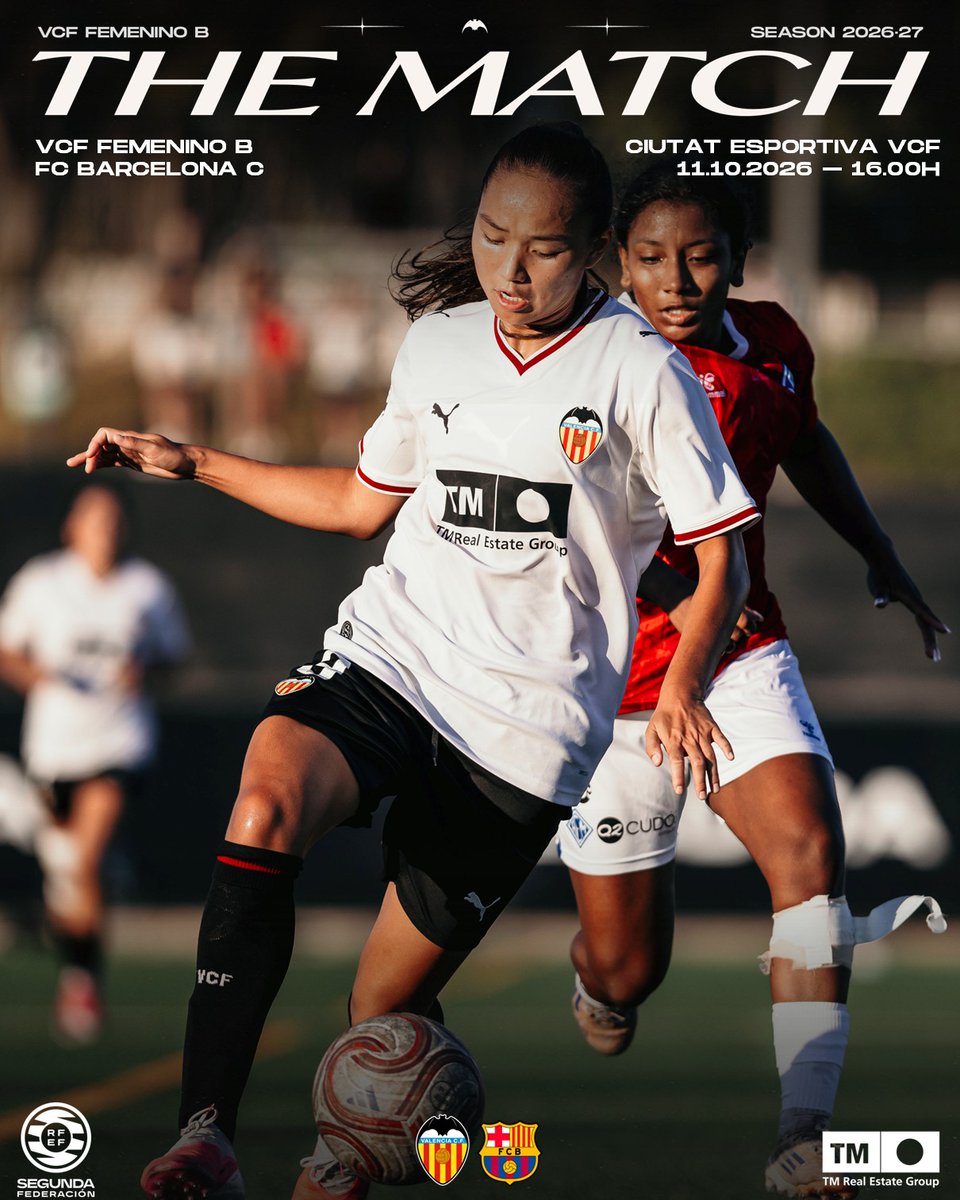 Academia_VCF's tweet photo. 🦇 HORARIO @VCF_Femenino 🅱️

🆚 @FCBfemeni C

🗓️ Domingo 11.10 
🕓 16:00 h 
📌 Ciutat Esportiva @valenciacf 
📝 J 6 | G II | #SegundaFederacionFutFem https://t.co/8e2HLWsHdA