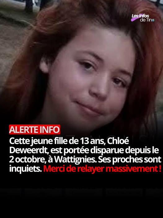 PatrioteEngager's tweet photo. #DisparitionInquietante
#Wattignies une adolescente de 13 ans Chloé Deweerdt portée #disparue depuis vendredi ⤵️ https://t.co/Wb9Lp57qLJ