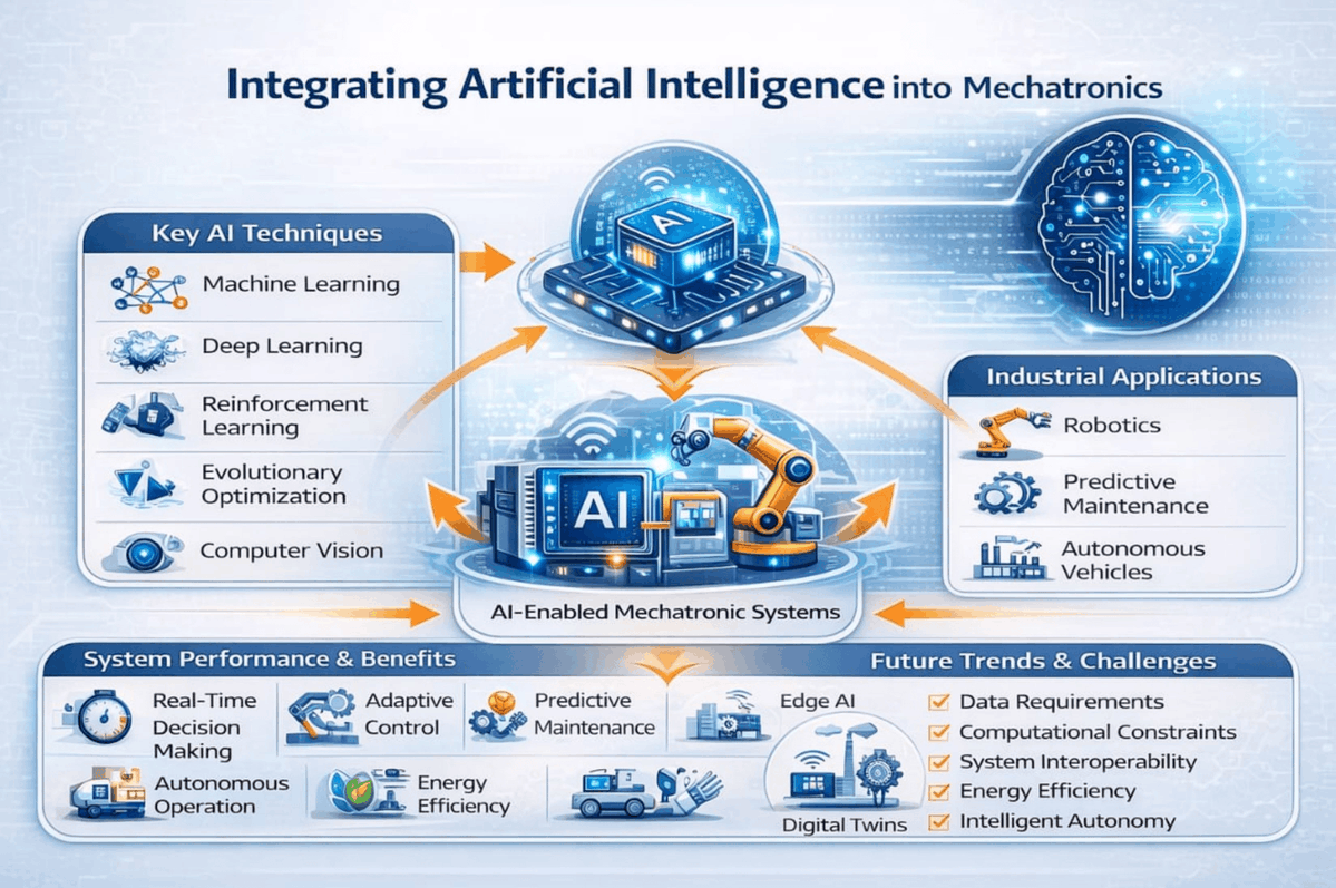 Technologies_OA's tweet photo. 🤖 New Research in #Technologies!
Integrating Artificial Intelligence into Mechatronics: A Comprehensive Study of Its Influence on System Performance, Autonomy, and Manufacturing Efficiency
🔗 https://t.co/WA0ajJUvpX
#AI #Mechatronics #Robotics #Automation #Industry40 https://t.co/qpvTrP55QY