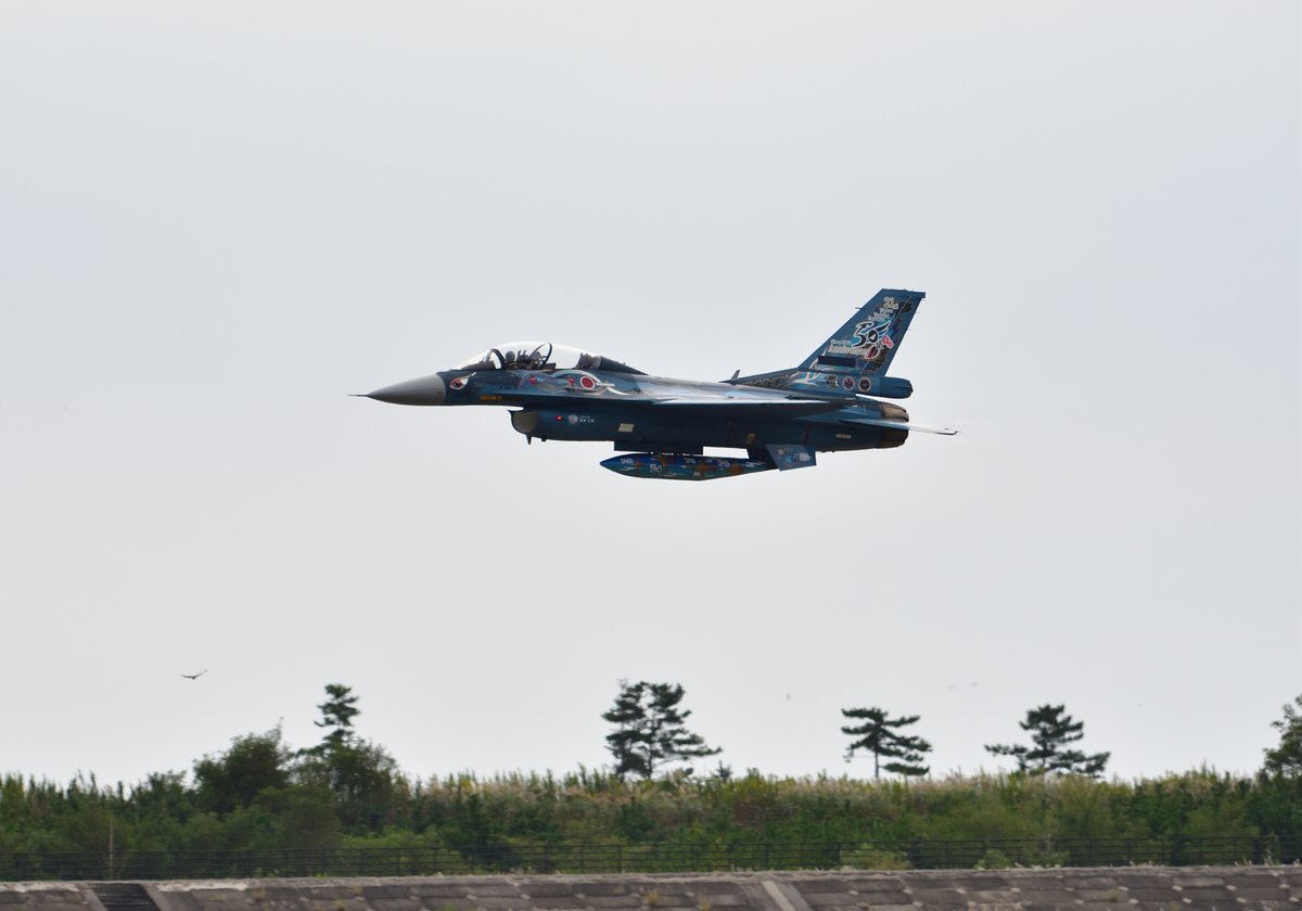 surf1303's tweet photo. 午前中の機動飛行展示。特別塗装機の離陸、低高度からのレフトターンはすごかったなぁ。
#松島基地航空祭2026
#21SQ
#ブルーよりも蒼い方 https://t.co/9z1Y5lLdvV