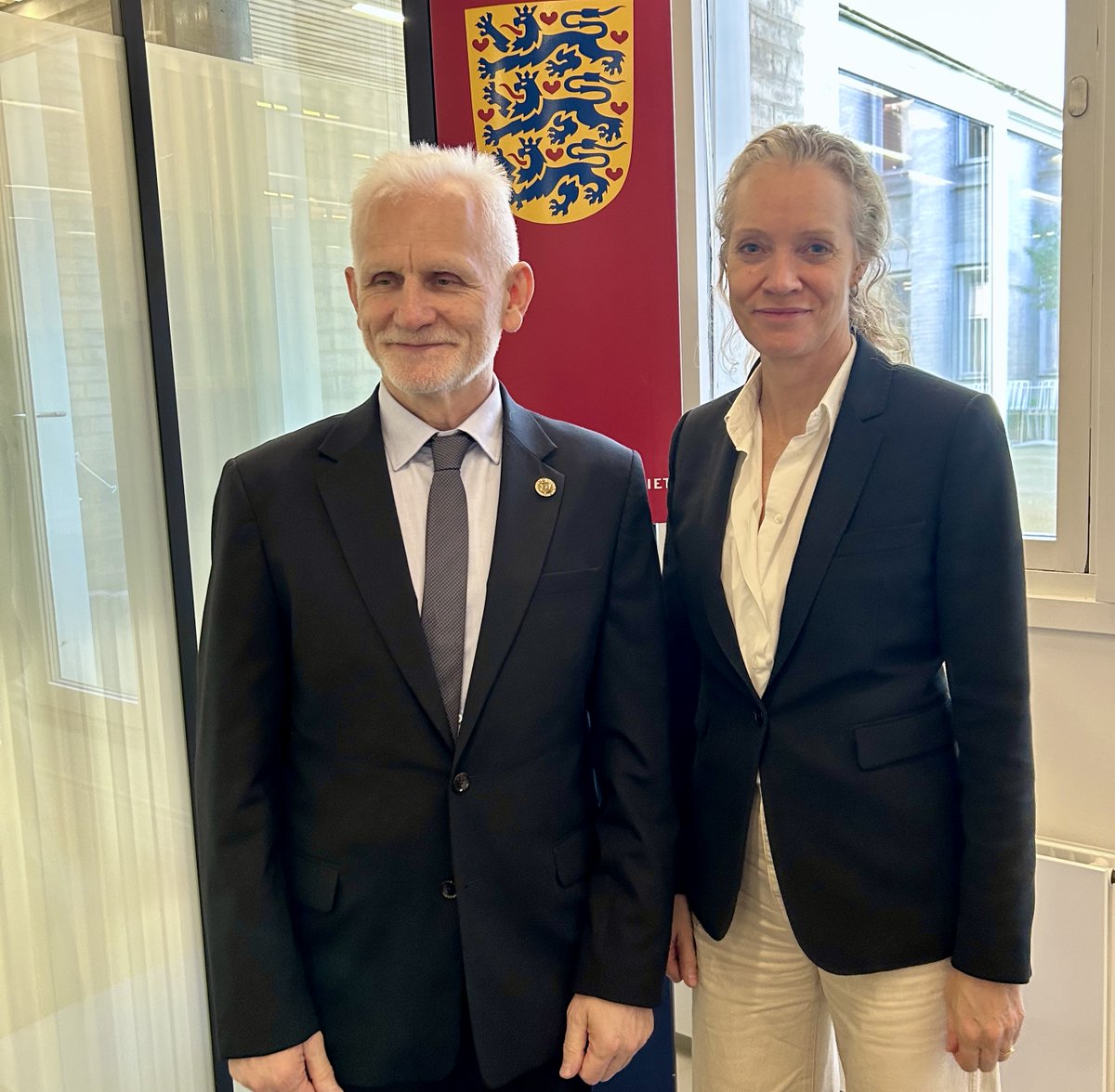 DanishMFA's tweet photo. Today, State Secretary for Foreign Policy Lotte Machon met with Belarusian Nobel Peace Prize Laureate Ales Bialiatski. Denmark stands firm on need for international pressure on the Belarusian regime to release all political prisoners and end repression against civil society. https://t.co/QpsCyYmdLL