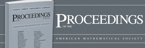 Cover of the Proceedings of the American Mathematical Society journal featuring a list of contributing authors on a gray background.