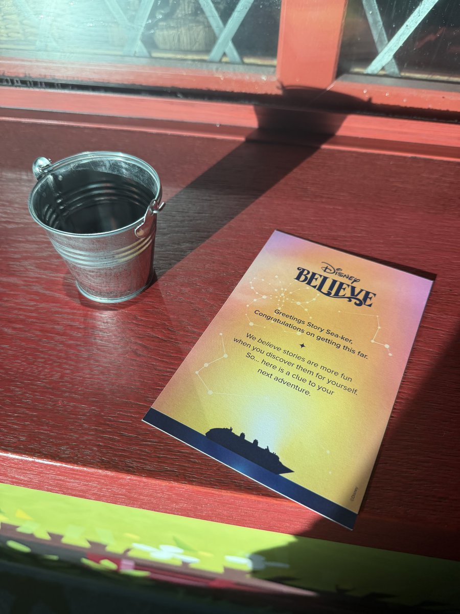 laughingplace's tweet photo. Our first stop on the scavenger hunt for the #DisneyBelieveReveal brought us to the Oceaneers Club where Rapunzel and Pascal had a clue and a small bucket for us. https://t.co/AorDzLIZzt