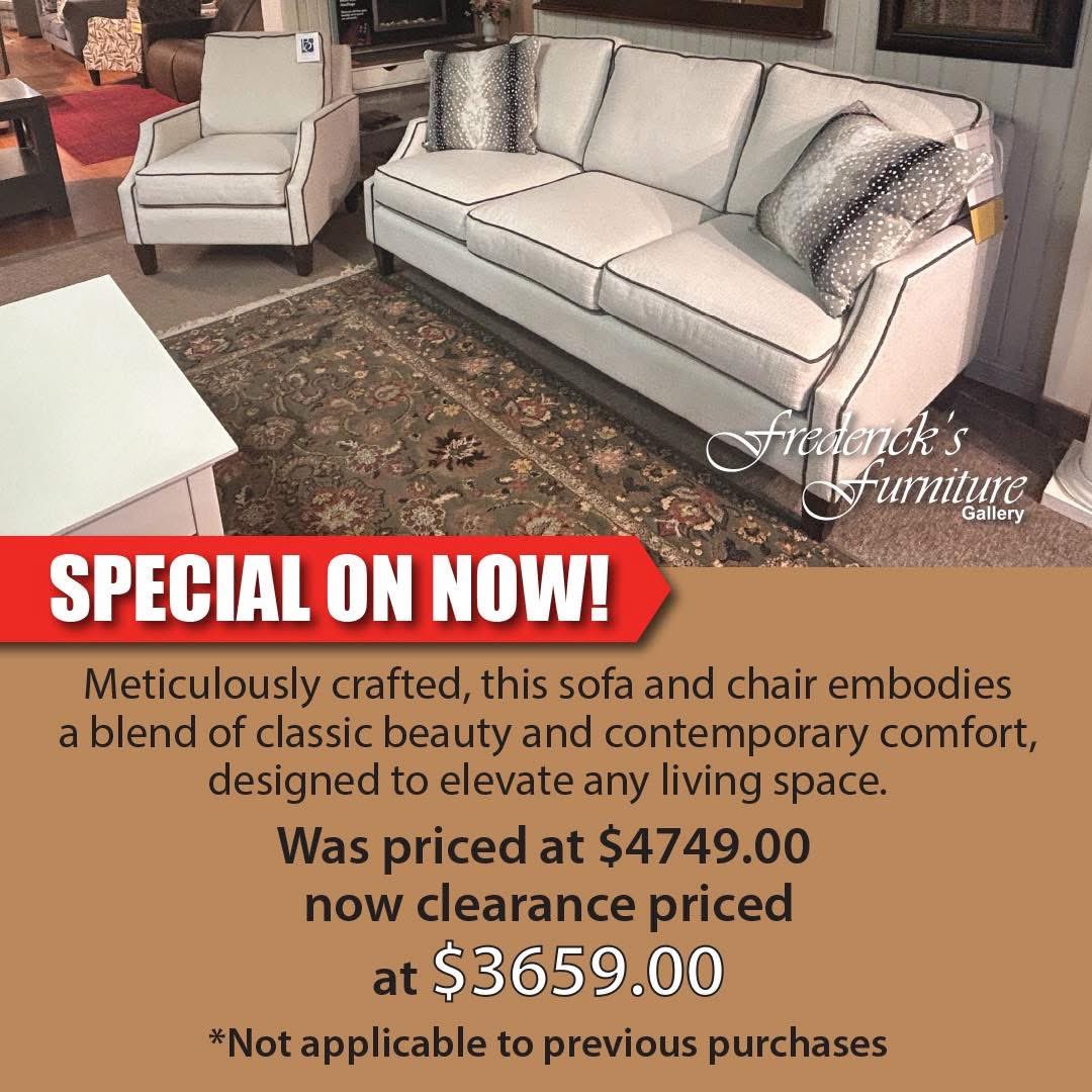 DesignFrederick's tweet photo. 📣 SPECIAL ON NOW!
Sofa and Chair!

Meticulously crafted, this sofa and chair embodies a blend of classic beauty and contemporary comfort
Was priced at $4,749.00
🤩 NOW CLEARANCE $3,659.00
*Not applicable to previous purchases

#Guelph #GuelphFurniture #FredericksFurnitureGallery https://t.co/OcquSEP59c