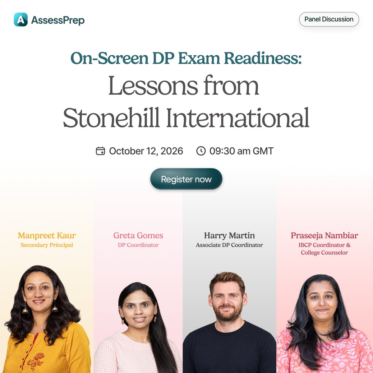 assessprep's tweet photo. Last few seats left. May 2027 is the first DP session some schools run on-screen. 

Stonehill International School is one of them. Four of their leaders on the readiness plan, the exam-day IT plan, and what still worries them.    

Mon 12 Oct, 9:30 AM GMT.https://t.co/O55bJHSufa https://t.co/Vmy9EkNz7r